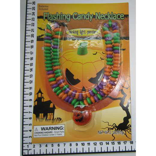 Halloween Candy Necklace with Light up Pendant