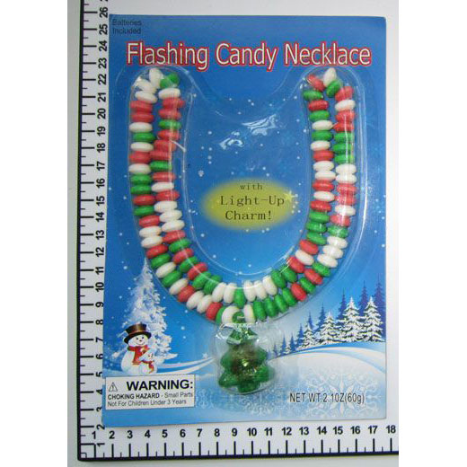 Christmas Candy Necklace with Light up Pendant