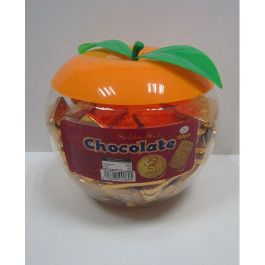 Chocolate Coin Apple Jar