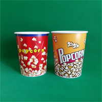 32oz Popcorn Bucket(2 sides PE)(11.4cm Top*8.9cm Bottom*14cm H)