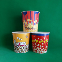 130oz Popcorn Bucket(2 sides PE)(18.7cm Top*14.6cm Bottom*19.3cm H)