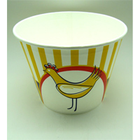 85oz Chicken Bucket with Lid(2 sides PE)(18.8cm Top*14.7cm Bottom*14.9cm H)