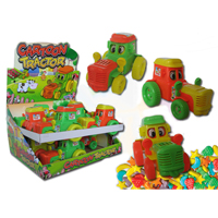 Cartoon Tractor with Pull Line with Dextrose Candy