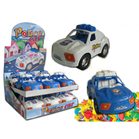 Flashing Police Car with Pull Line with Dextrose Candy