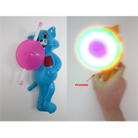 Hand Pushing Cat with Whirly Light with Dextrose Candy