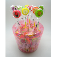 Handmade Fruit Picture Lollipop with Glow Stick