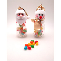 Santa and Snowman Bottle with Jelly Beans