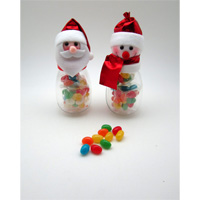 Santa and Snowman Bottle with Jelly Beans