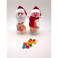 Santa and Snowman Bottle with Jelly Beans