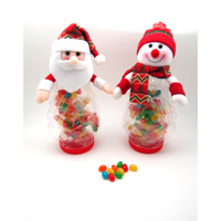 Santa and Snowman Bottle with Jelly Beans