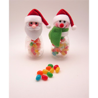 Santa and Snowman Bottle with Jelly Beans